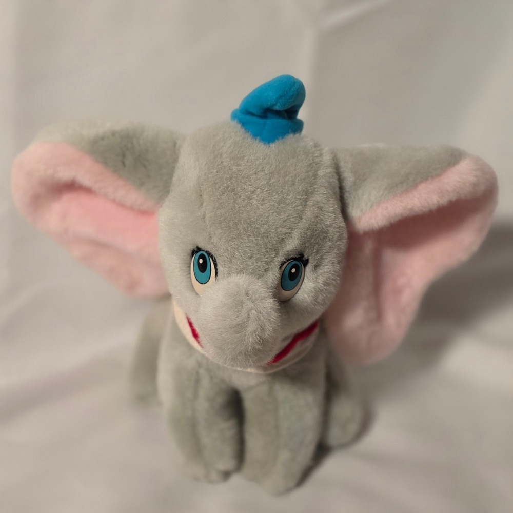VTG Disney Dumbo Plush Stuffed Animal Toy Gray Disneyland Walt Disney World